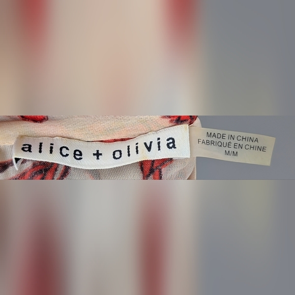 Alice and Olivia • Robbie Floral-Print Sleeveless Blouse size medium - Picture 5 of 6